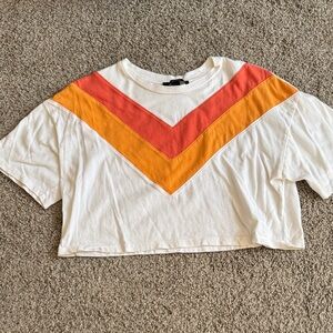 Forever 21 White Cropped Graphic Tee